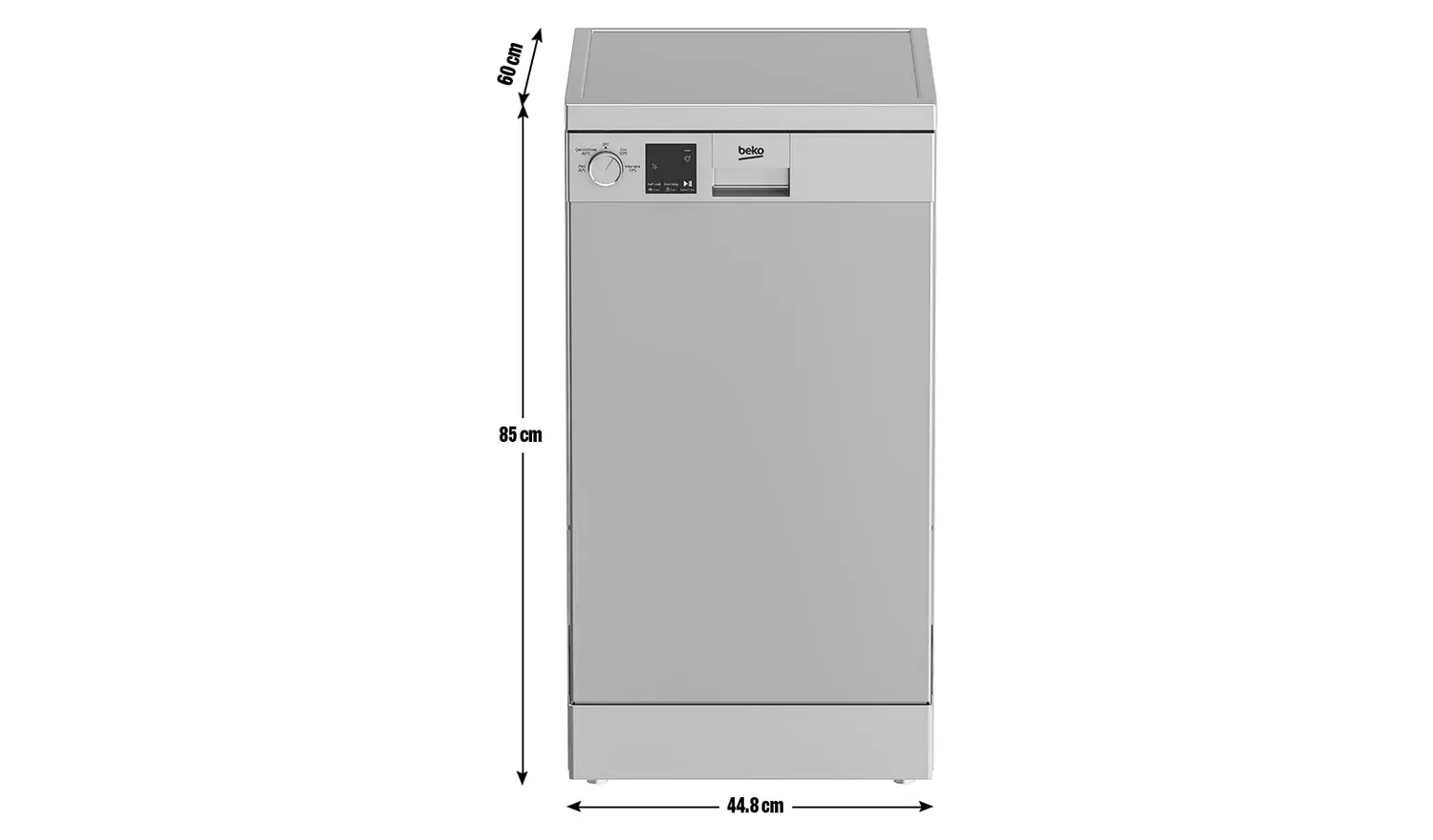 Beko DVS04020S Slimline Dishwasher - Silver