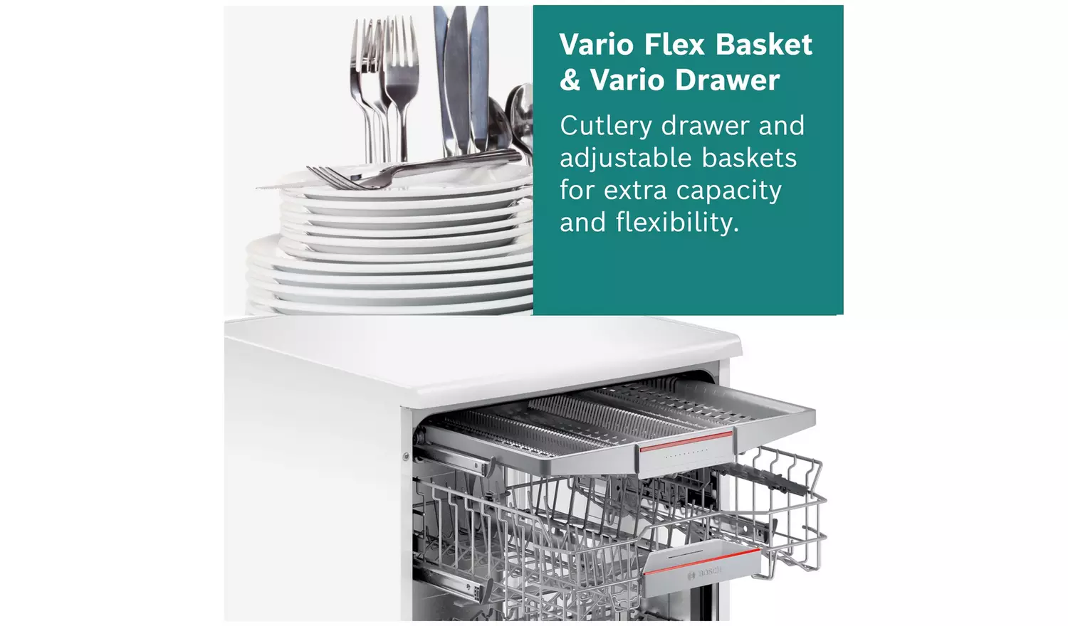 Bosch SMV6ZCX10G Full Size Integrated Dishwasher - White