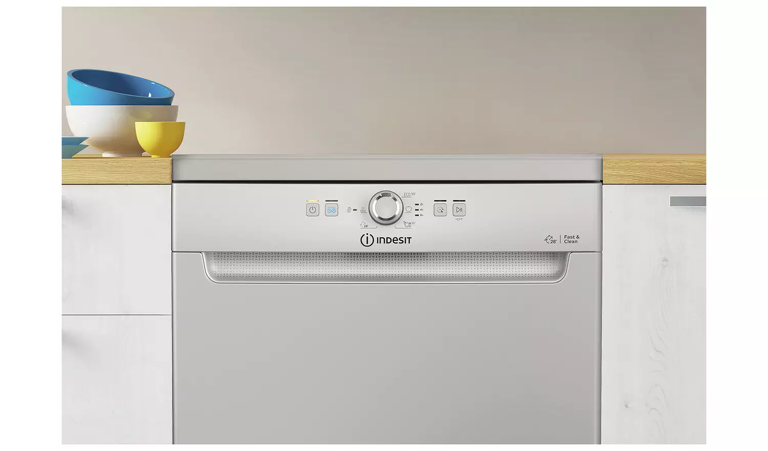 Indesit D2F HK26 S UK Full Size Dishwasher - Silver
