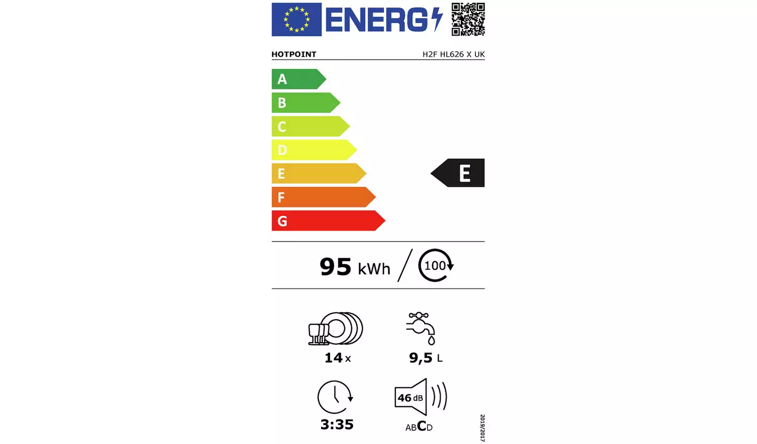 Hotpoint H2F HL626 X UK Full Size Dishwasher Stainless Steel