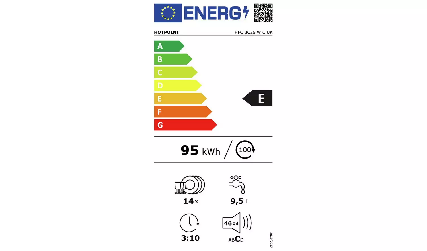 Hotpoint HFC 3C26 W C UK Full Size Dishwasher - White