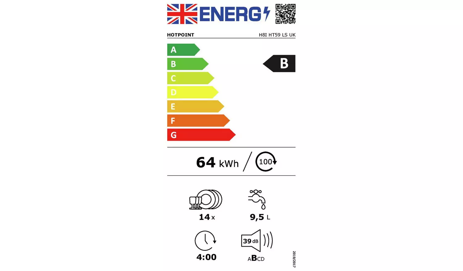 Hotpoint H8I HT59 LS UK Full Size Integrated Dishwasher