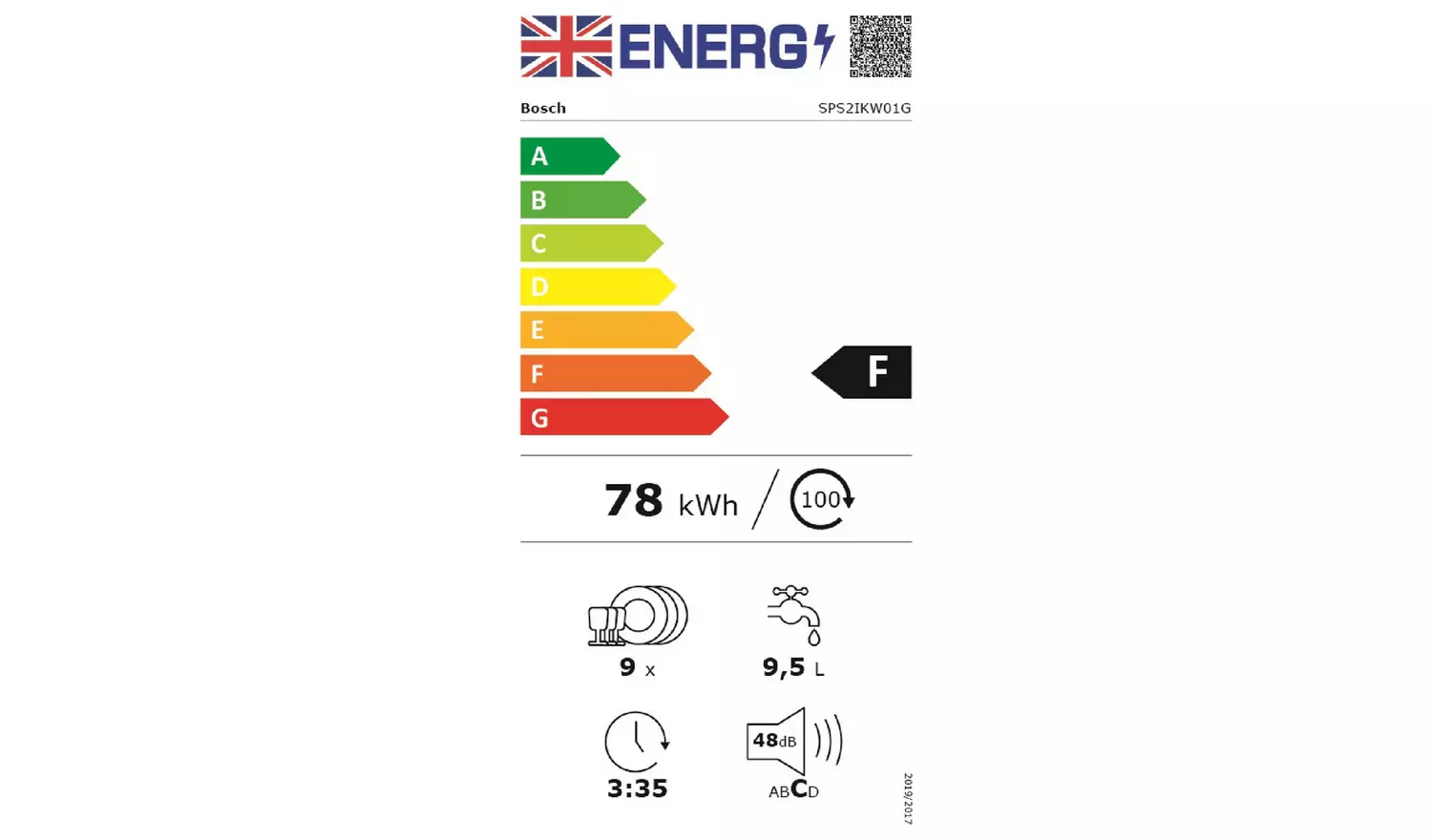 Bosch SPS2IKW01G Slimline Dishwasher - White