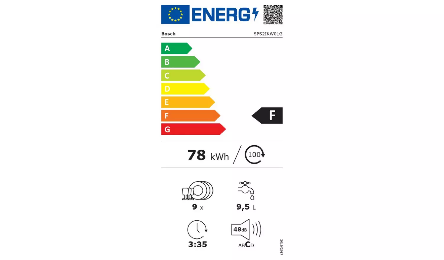 Bosch SPS2IKW01G Slimline Dishwasher - White
