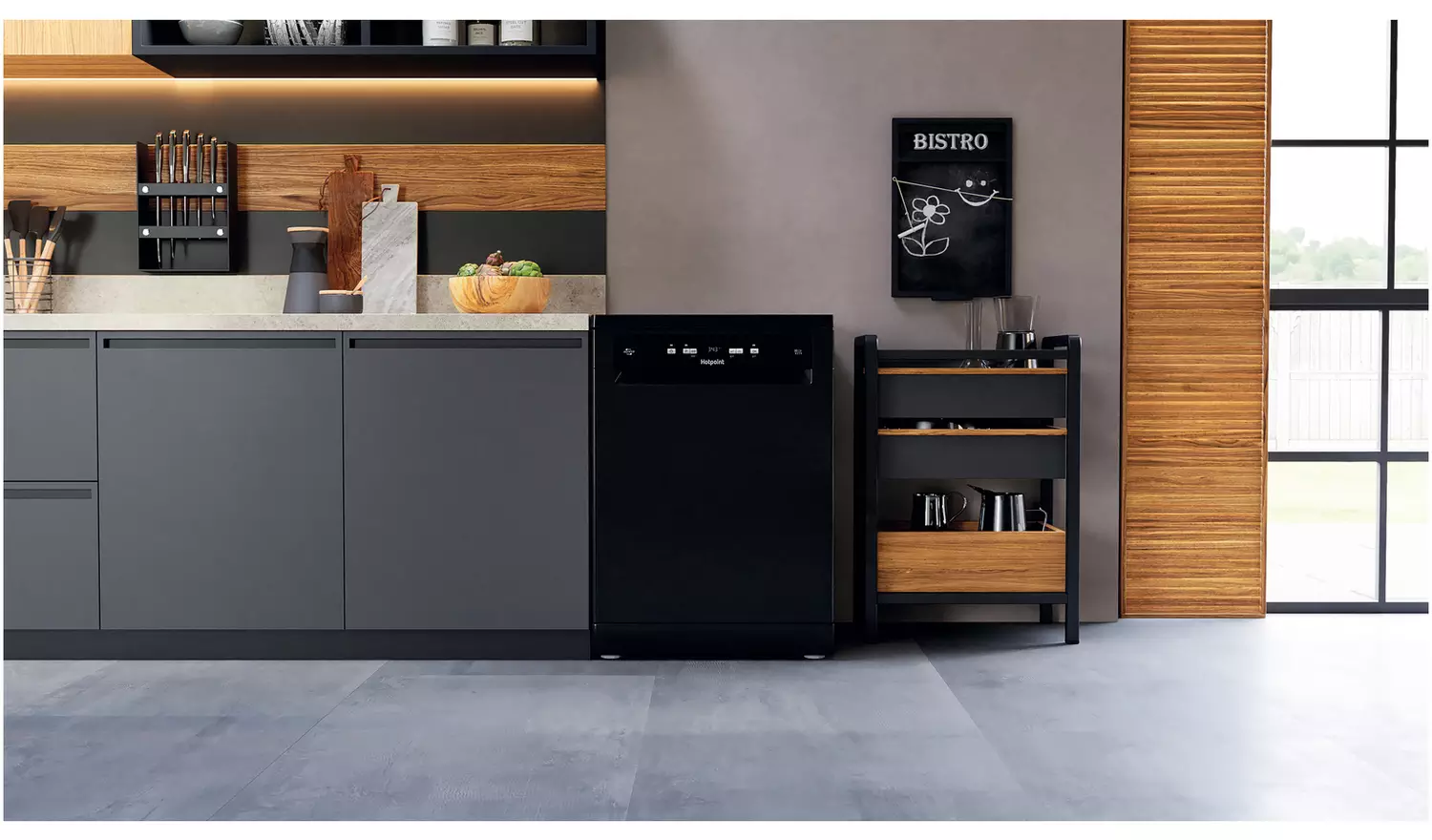 Hotpoint HFC 3C26 WC B UK Full Size Dishwasher - Black