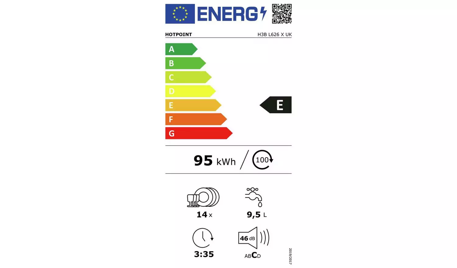 Hotpoint H3B L626 X UK Full Size Dishwasher - Silver
