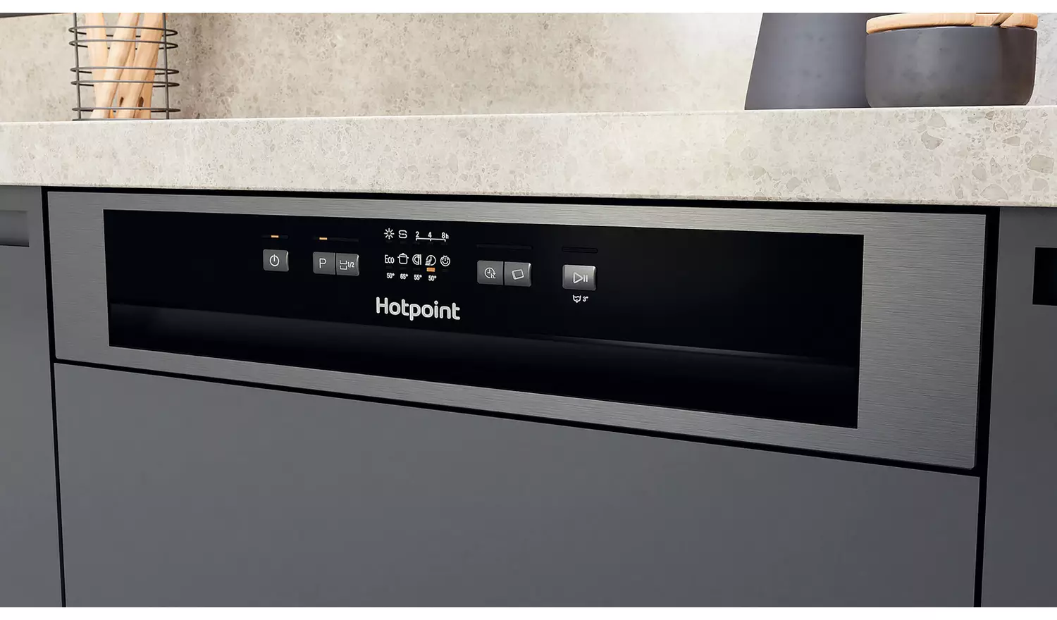 Hotpoint H3B L626 X UK Full Size Dishwasher - Silver