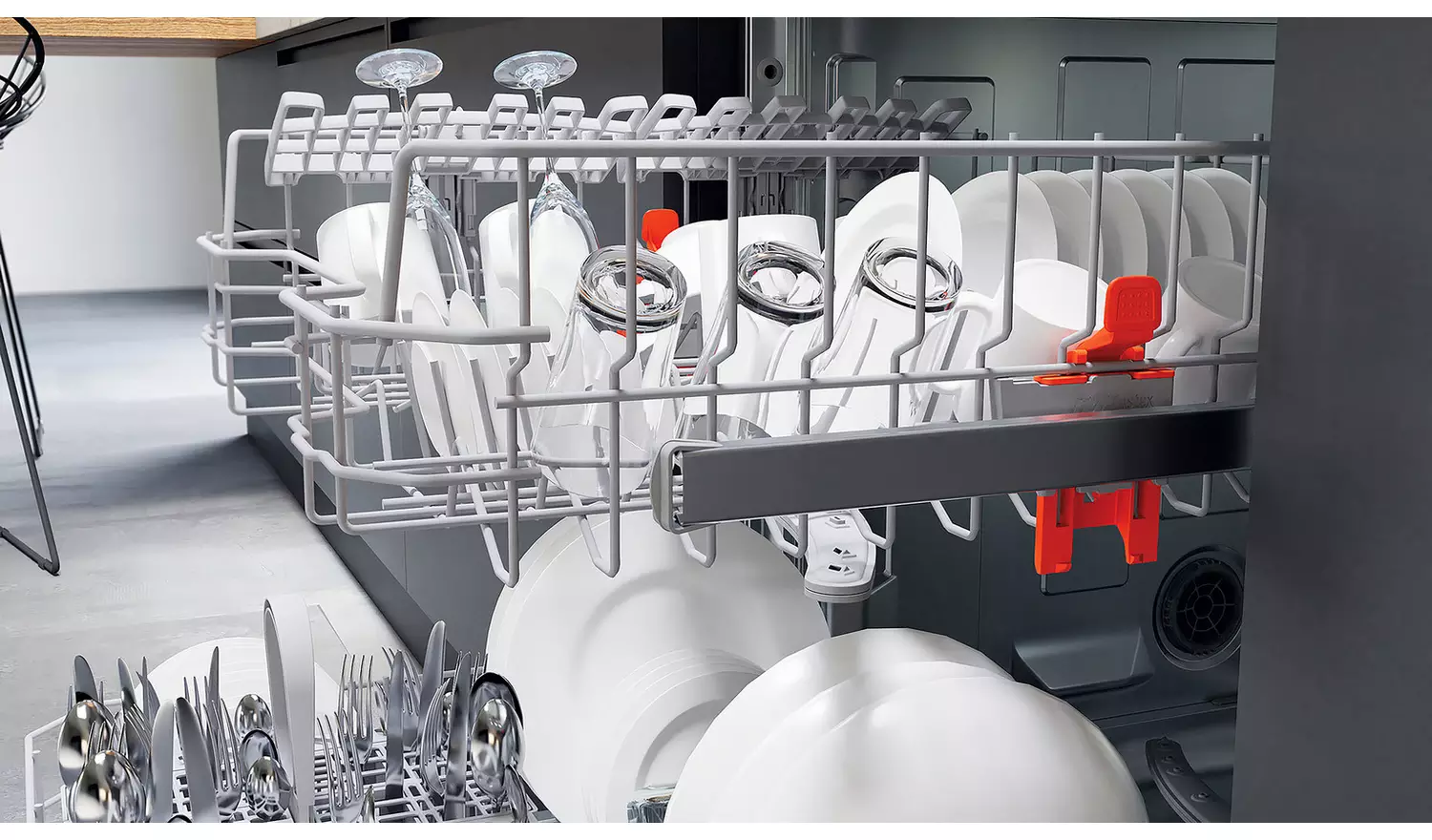 Hotpoint H3B L626 X UK Full Size Dishwasher - Silver