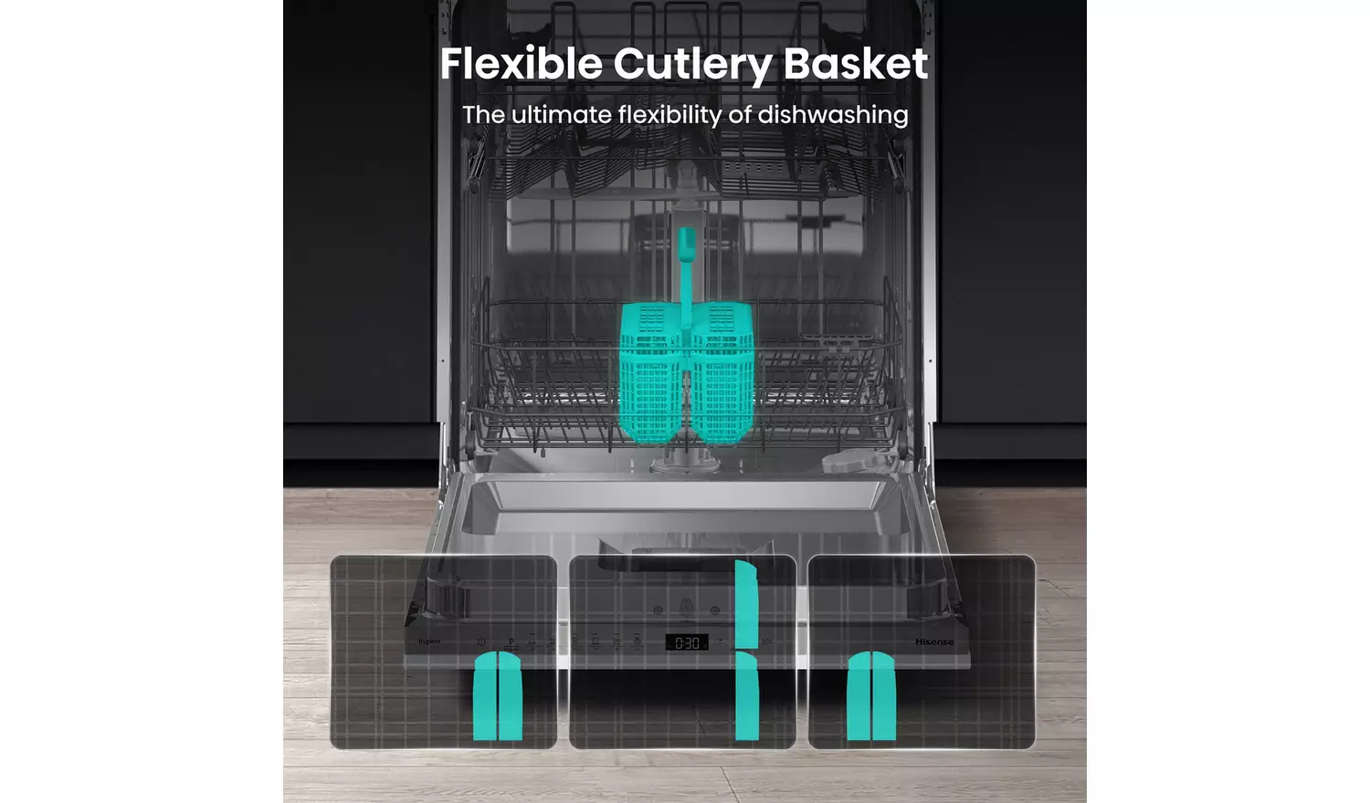 Hisense HV642E90UK Full Size Integrated Dishwasher - White