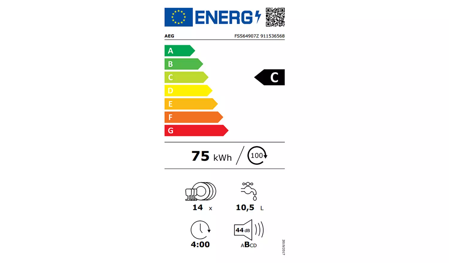 AEG FSS64907Z Full Size Integrated Dishwasher