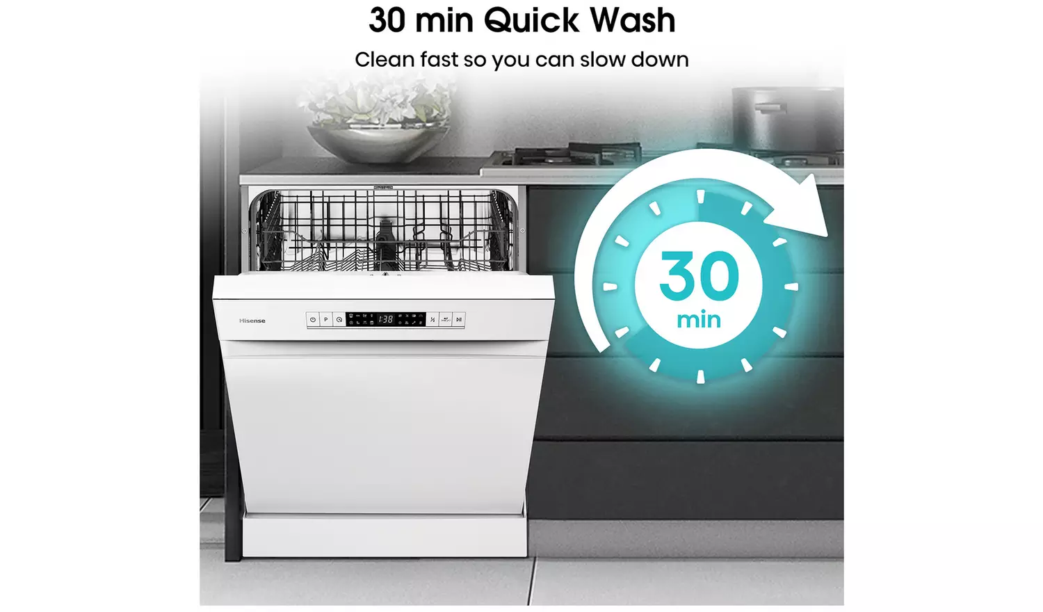 Hisense HS622E90WUK Full Size Dishwasher - White