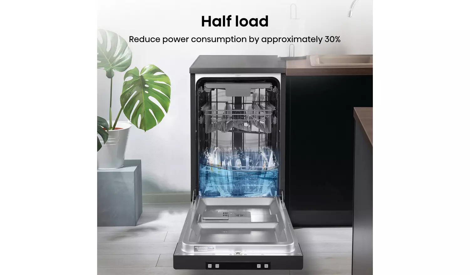 Hisense HS523E15BUK Slimline Dishwasher - Black