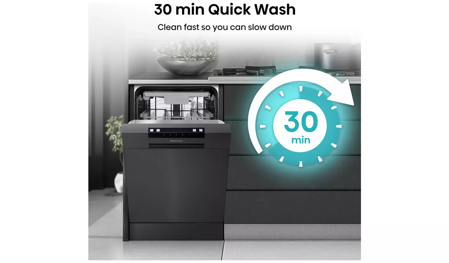 Hisense HS523E15BUK Slimline Dishwasher - Black