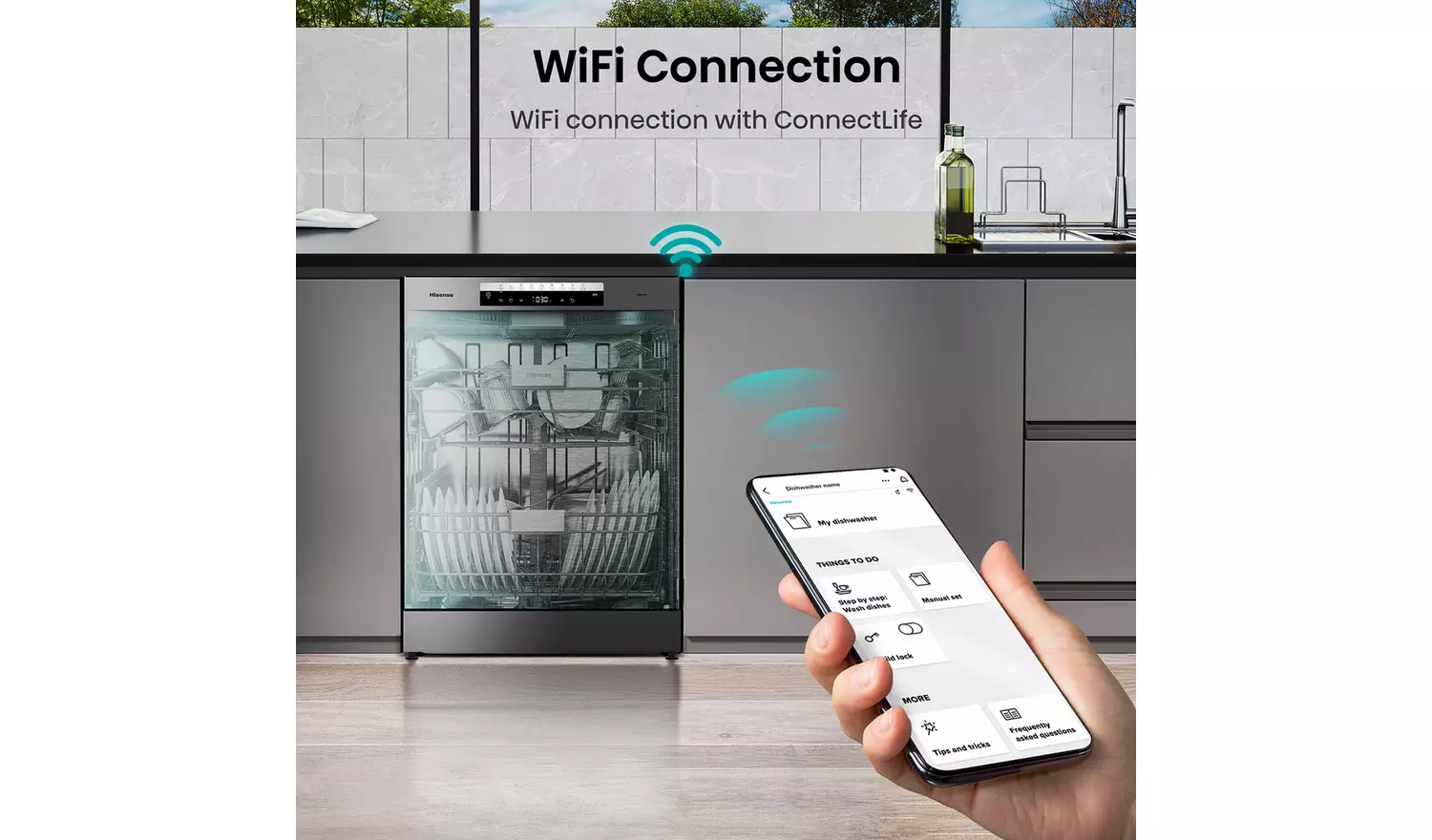 Hisense HS673C60XUK Full Size Dishwasher - Stainless Steel