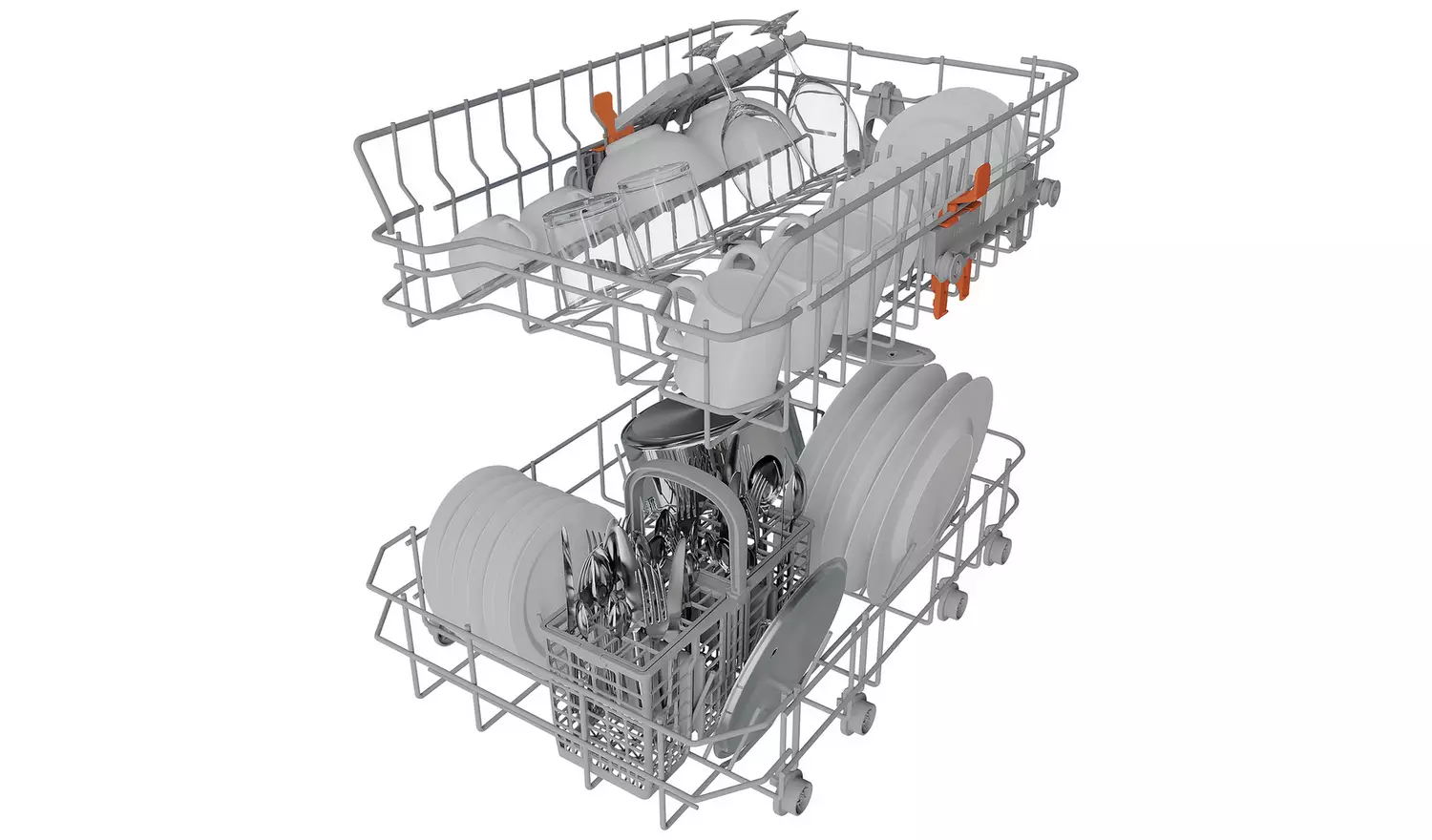 Hotpoint HP2FE10CS90SUK Slimline Dishwasher - Silver