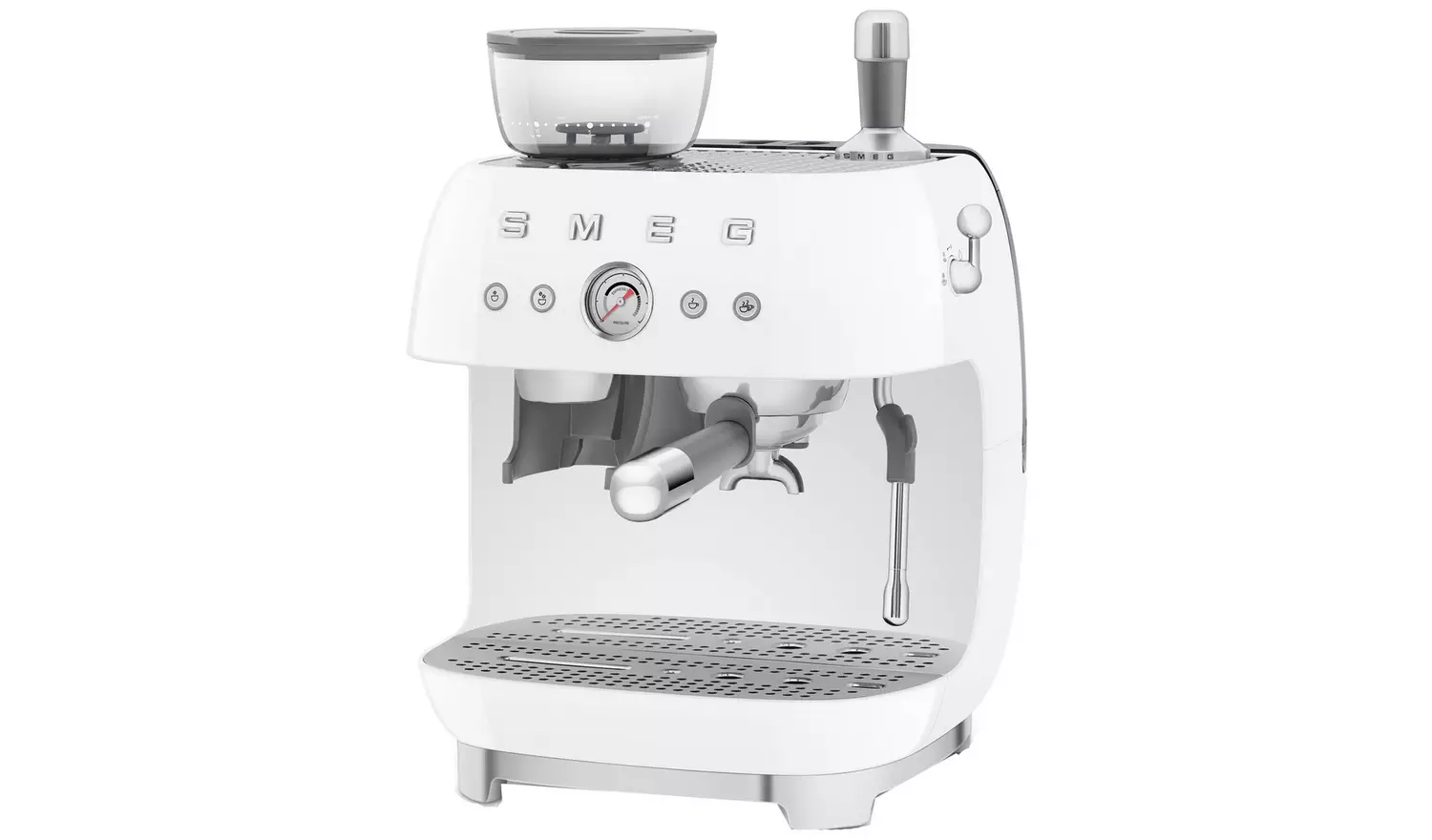 Smeg EGF03WHUK Espresso Coffee Machine with Grinder - White