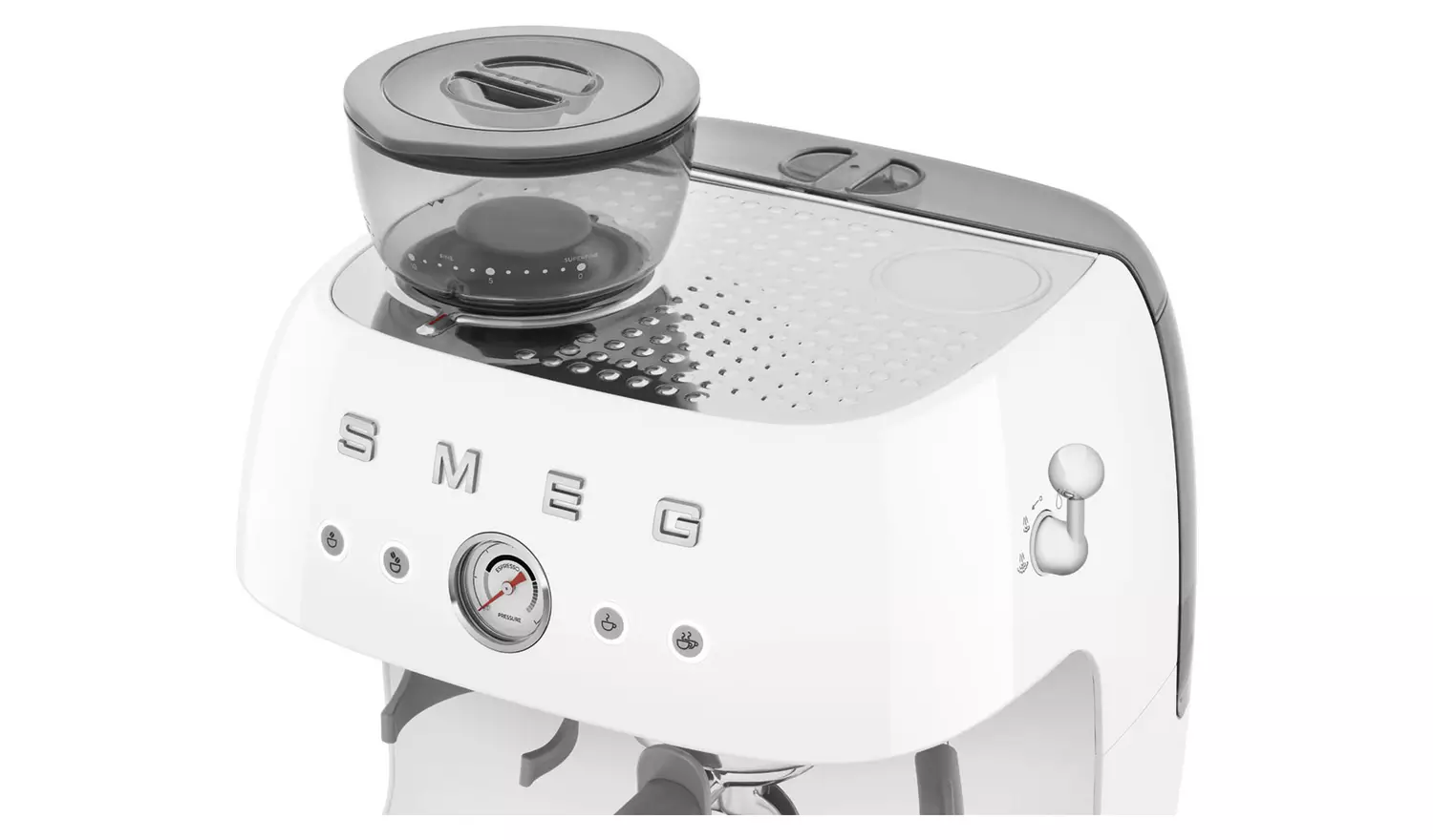 Smeg EGF03WHUK Espresso Coffee Machine with Grinder - White