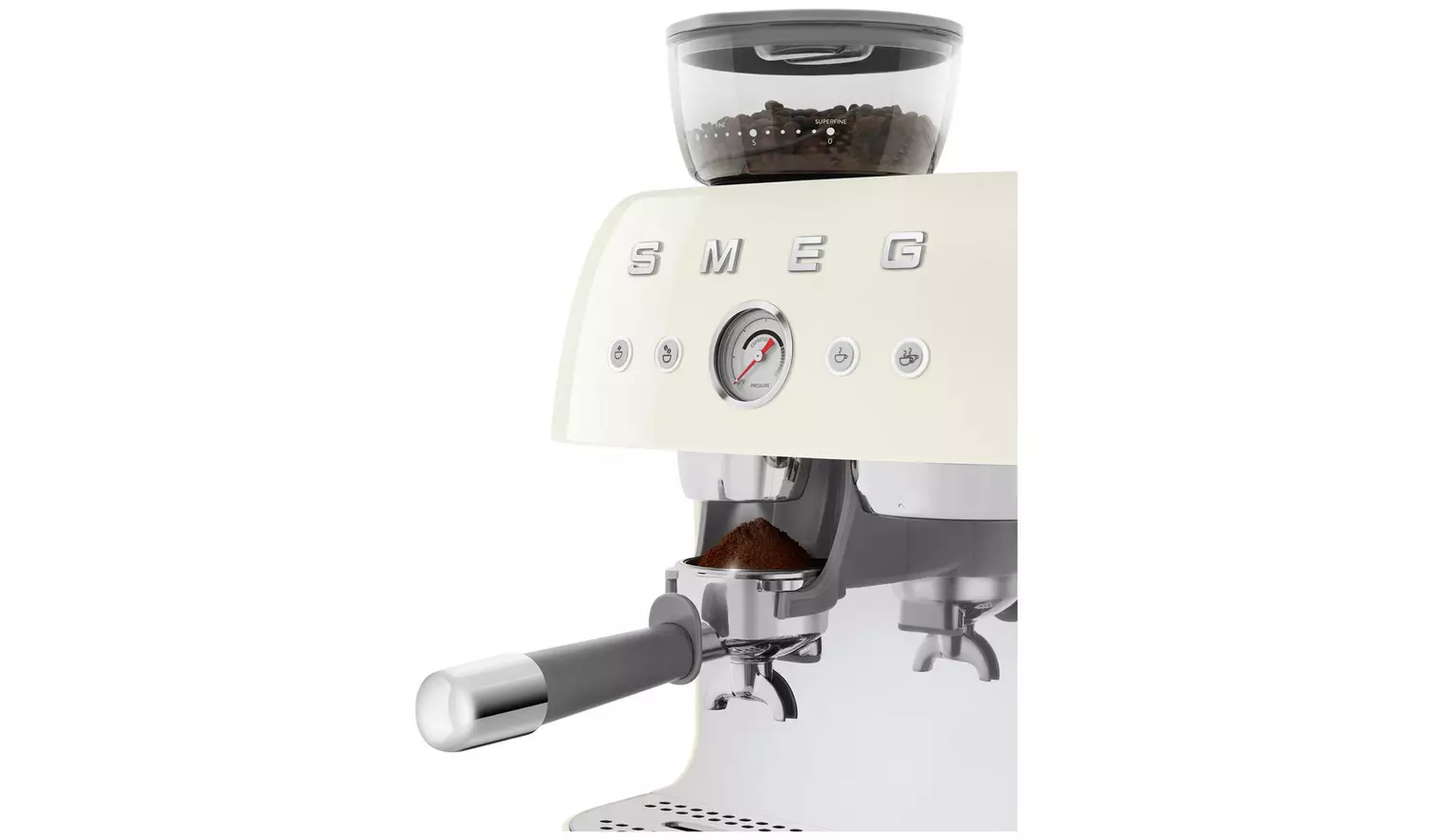 Smeg EGF03CRUK Espresso Coffee Machine with Grinder - Cream