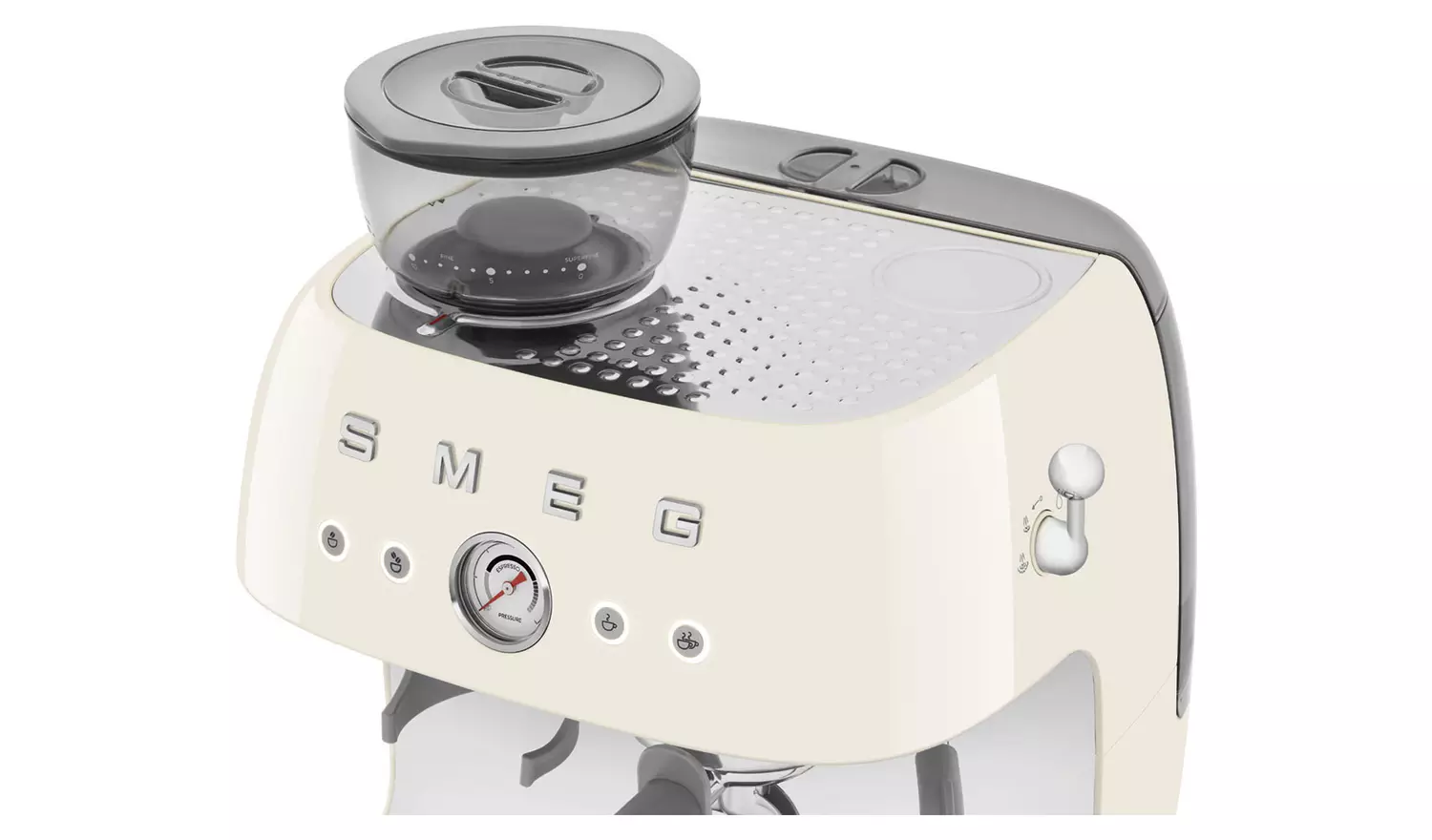 Smeg EGF03CRUK Espresso Coffee Machine with Grinder - Cream