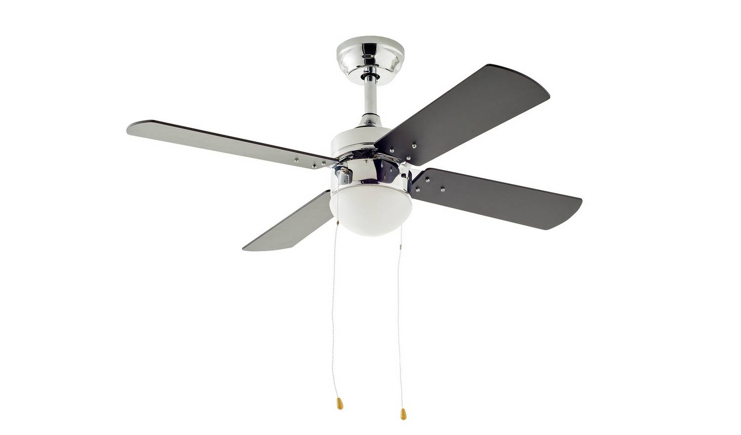 Argos Home Ceiling Fan - Chrome & Black