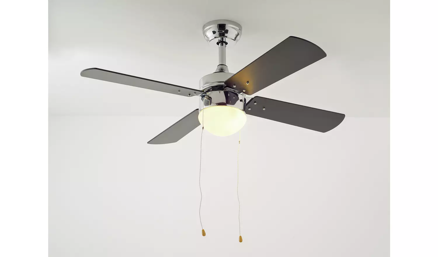 Argos Home Ceiling Fan - Chrome & Black