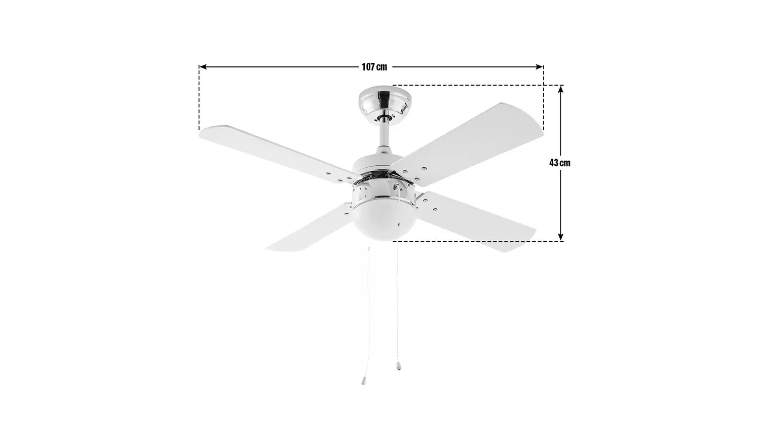 Argos Home Ceiling Fan - Chrome & Black