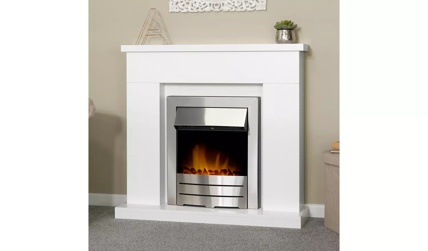 Adam Lomond Electric Fire Suite-White