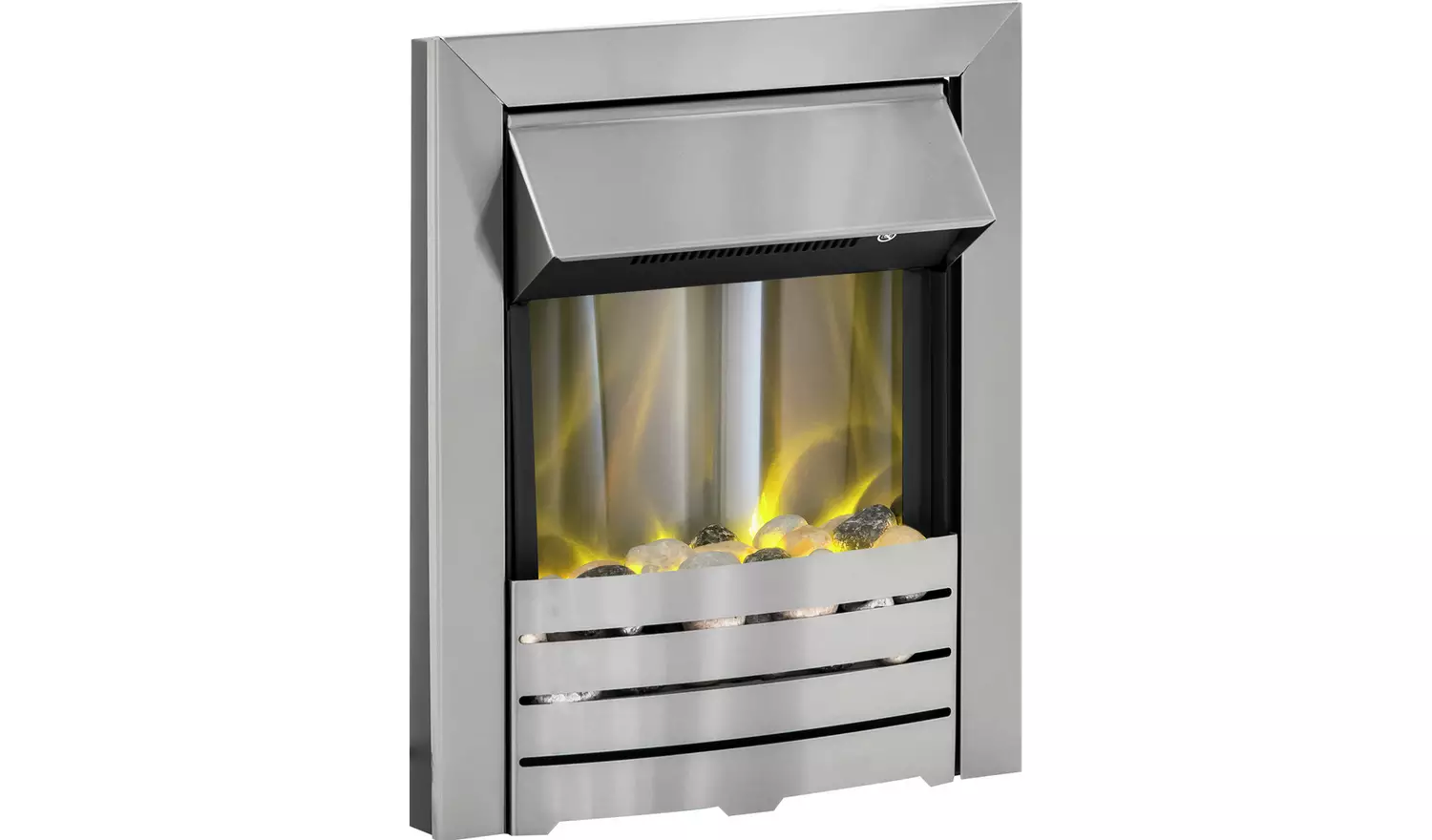 Adam Helios Electric Inset Fire - Brushed Steel