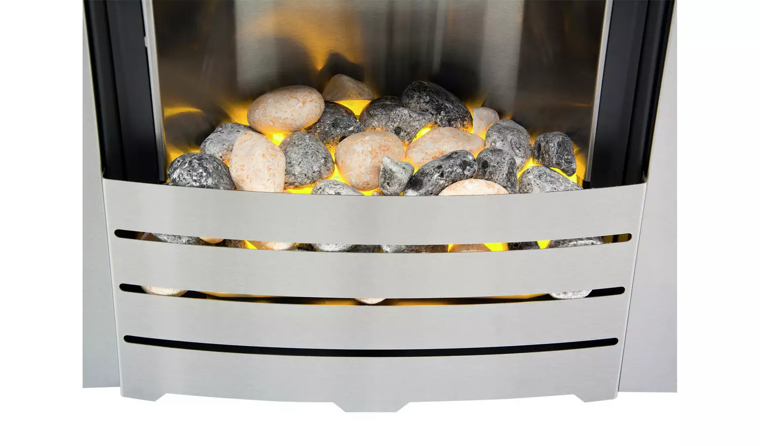 Adam Helios Electric Inset Fire - Brushed Steel