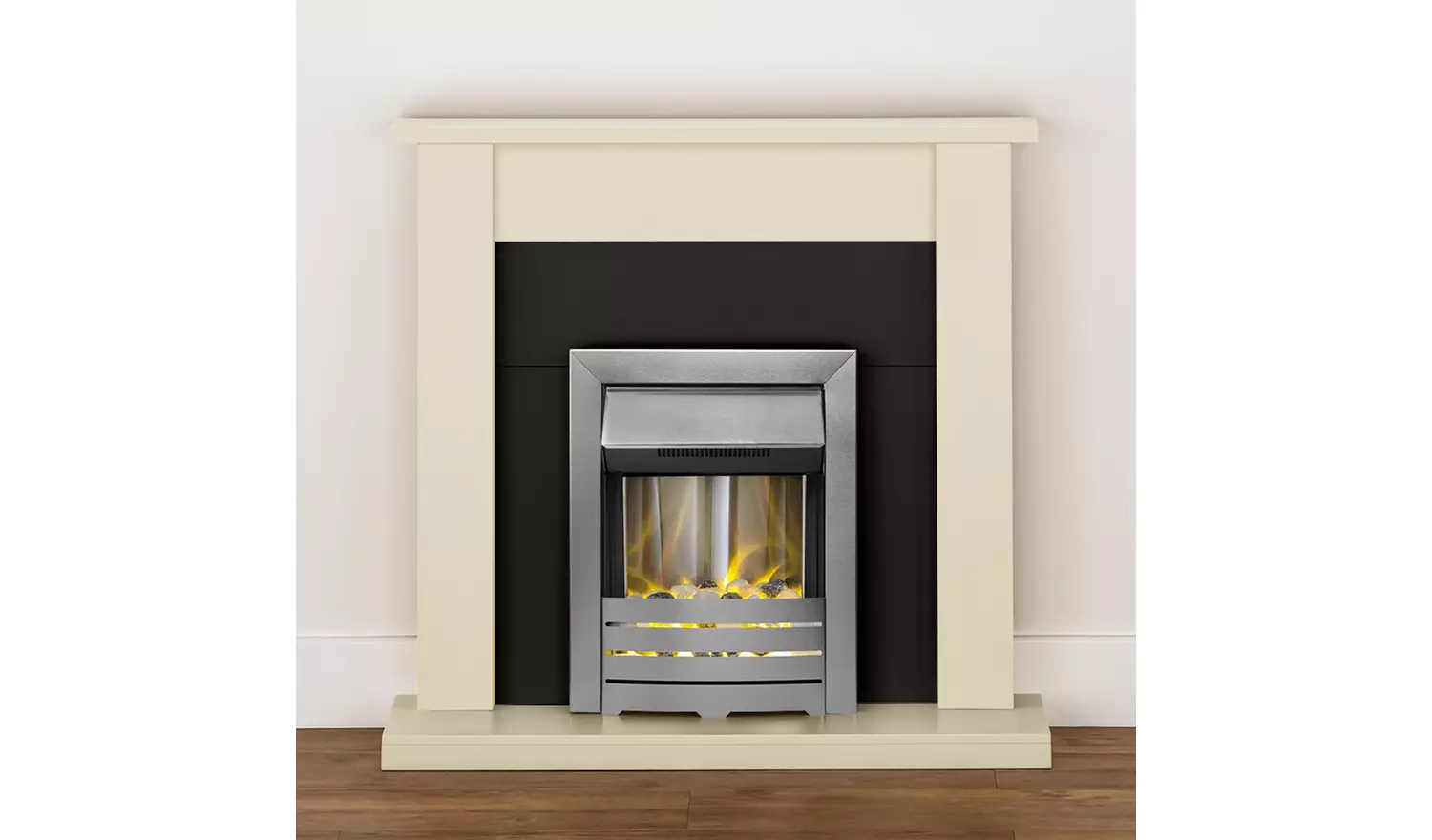 Adam Helios Electric Inset Fire - Brushed Steel