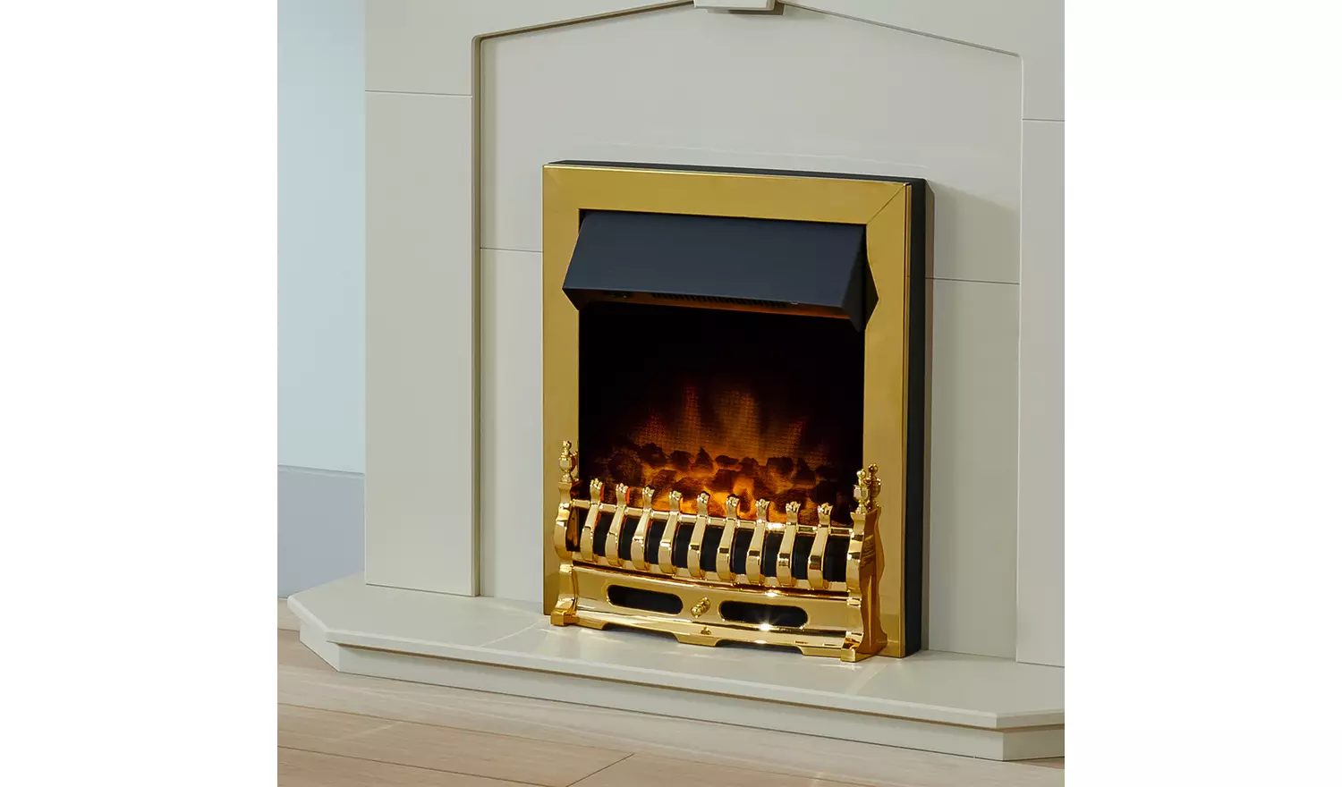 Adam Blenheim Electric Inset Fire - Brass