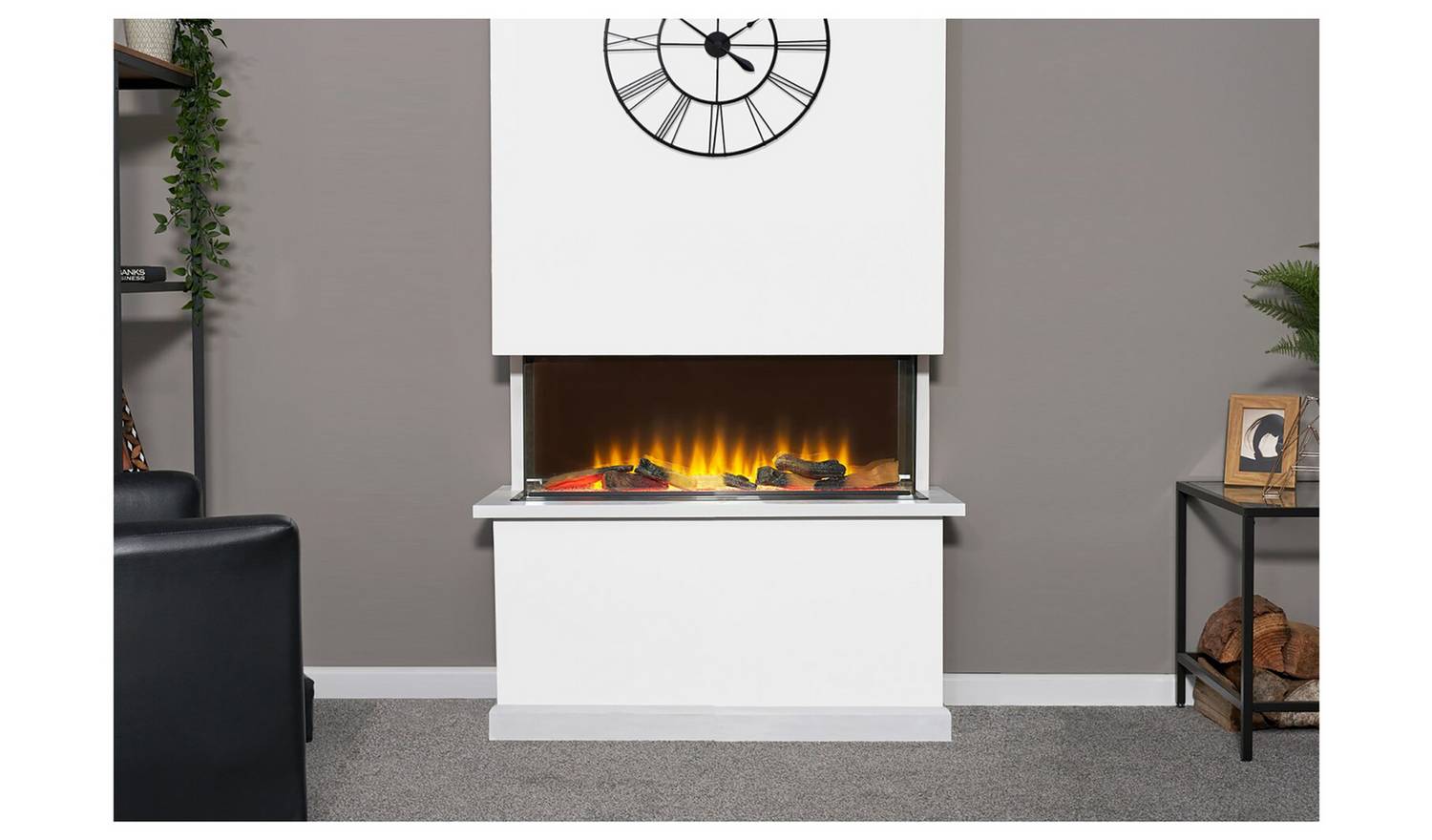 Adam Sahara Media 2kW 31 Inch Electric Wall Fire
