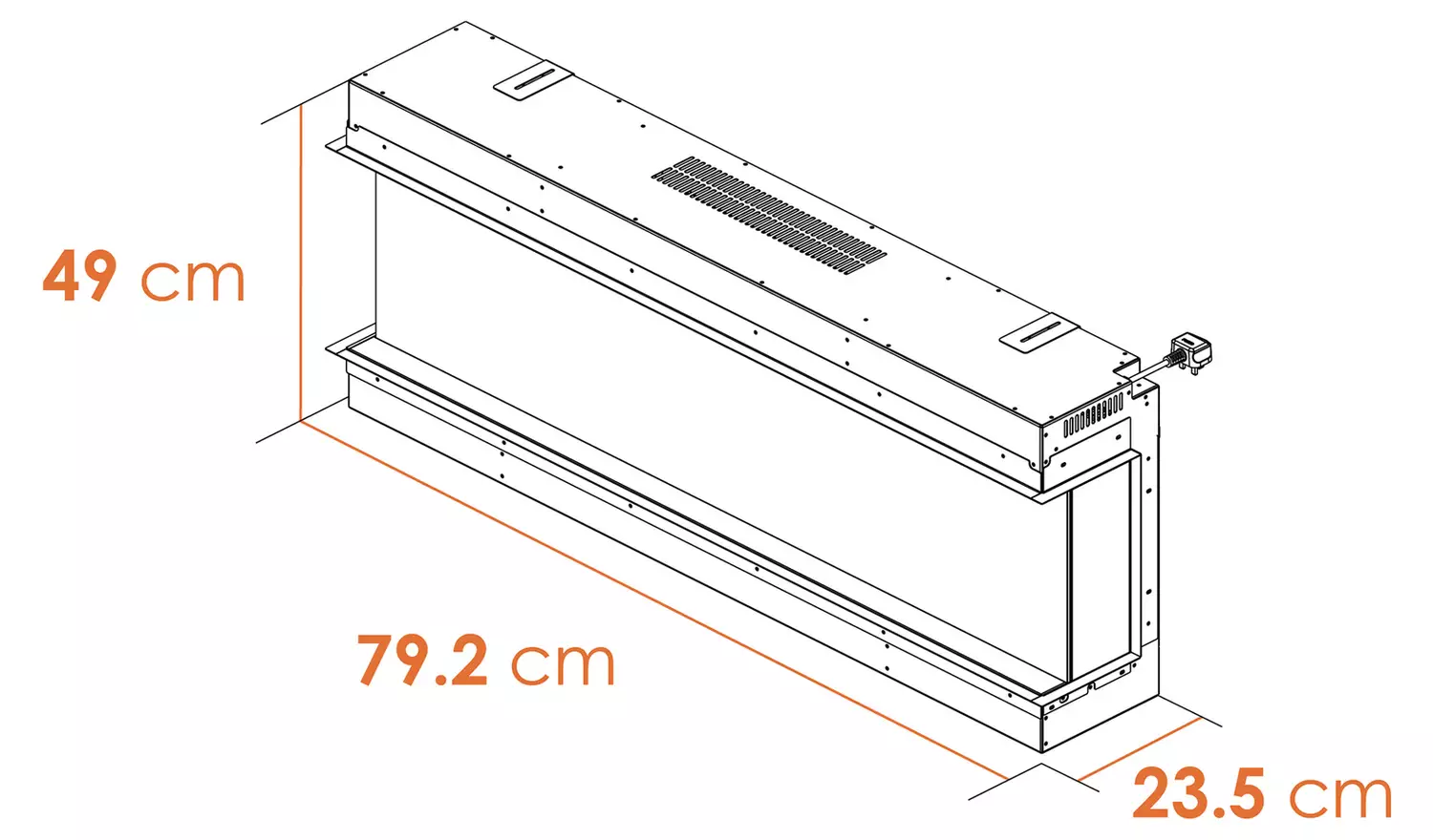 Adam Sahara Media 2kW 31 Inch Electric Wall Fire