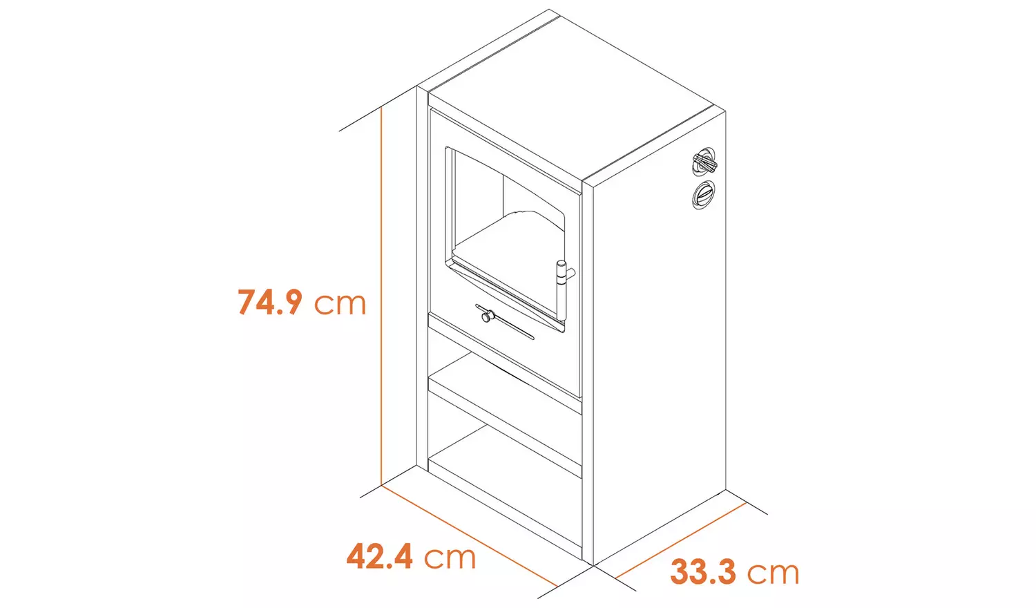 Adam Bergen 1.8kW Electric Stove With Angled Pipe