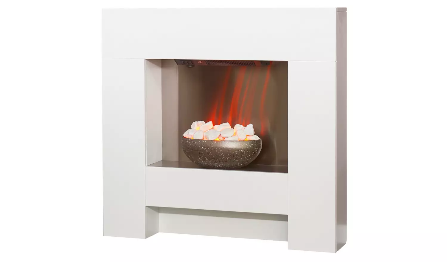 Adam Cubist Electric Freestanding Fire Suite - White