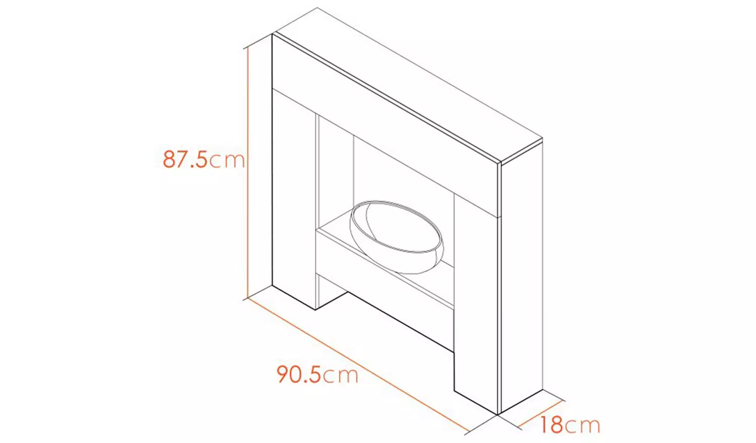 Adam Cubist Electric Freestanding Fire Suite - White