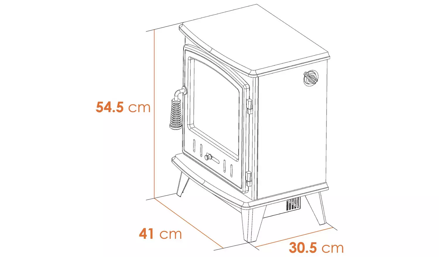 Adam Aviemore 1.8kW Electric Stove - White