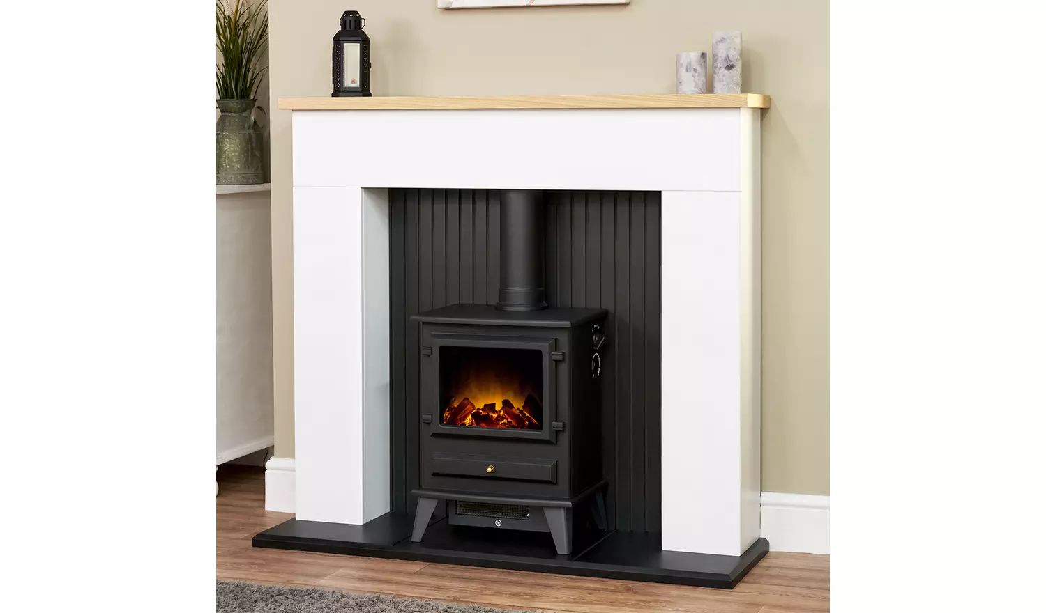 Adam Innsbruck Surround with Hudson Stove Suite-White