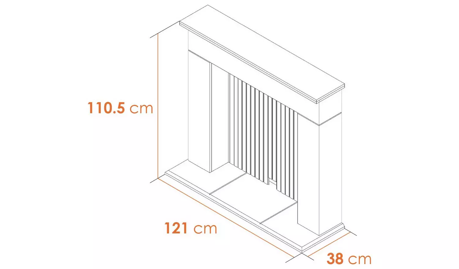 Adam Innsbruck Surround with Hudson Stove Suite-White