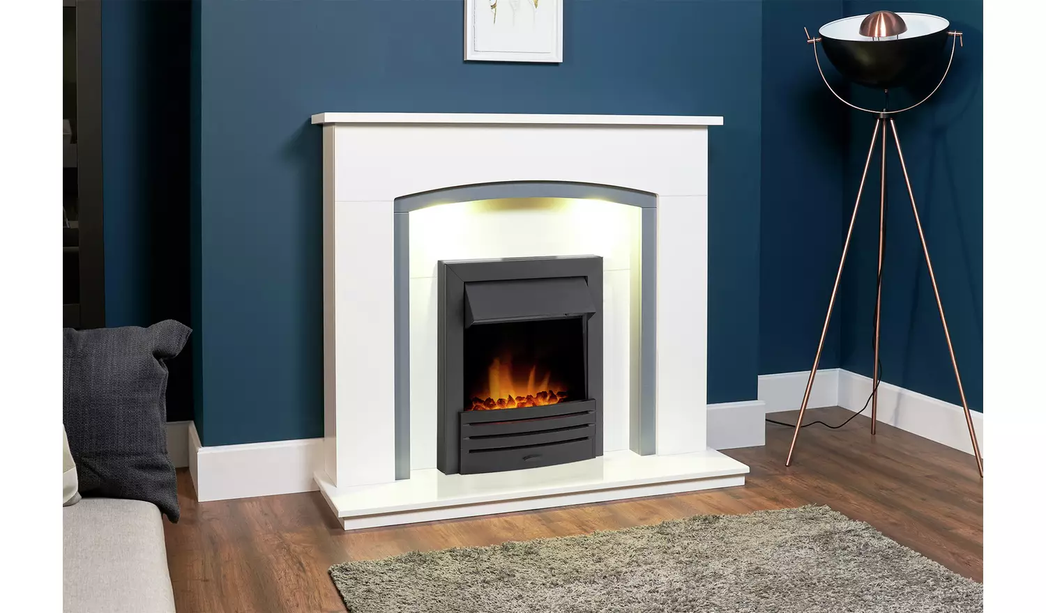 Adam Eclipse 2kW Electric Inset Fire - Black