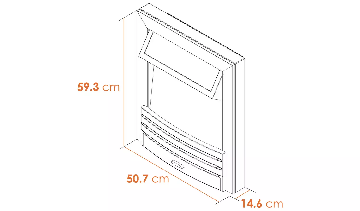Adam Eclipse 2kW Electric Inset Fire - Black