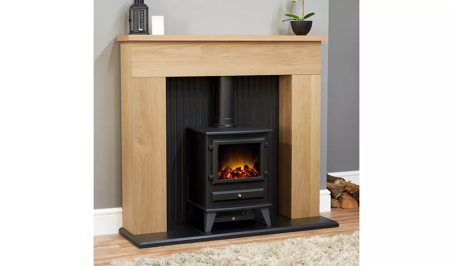 Adam Innsbruck with Hudson Electric Freestanding Stove Suite