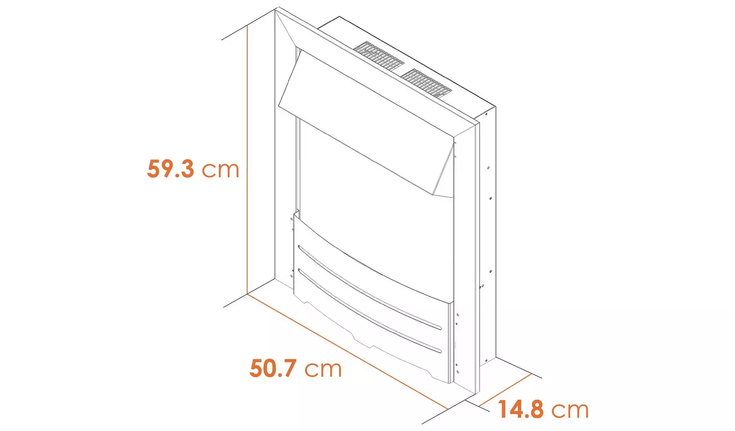 Adam Colorado 2kW Electric Inset Fire - Black