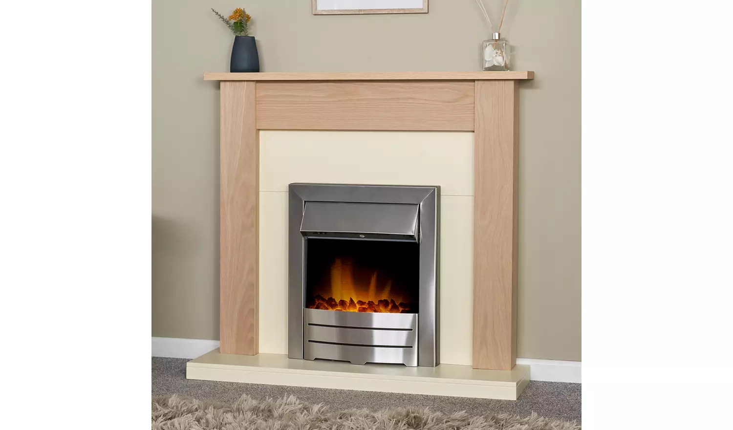 Adam Colorado 2kW Electric Inset Fire - Brushed Steel