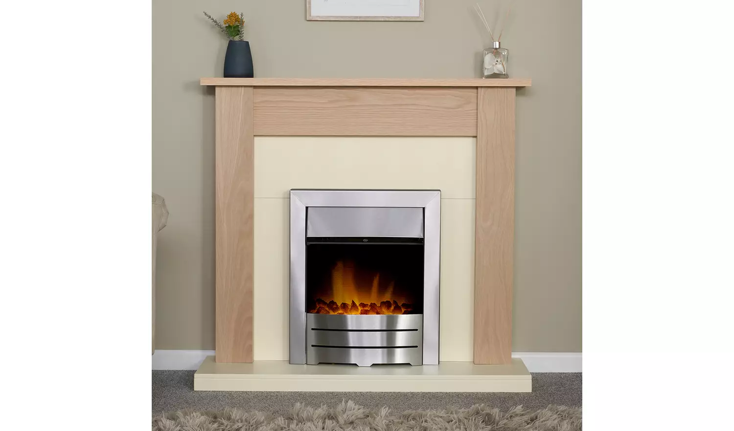 Adam Colorado 2kW Electric Inset Fire - Brushed Steel