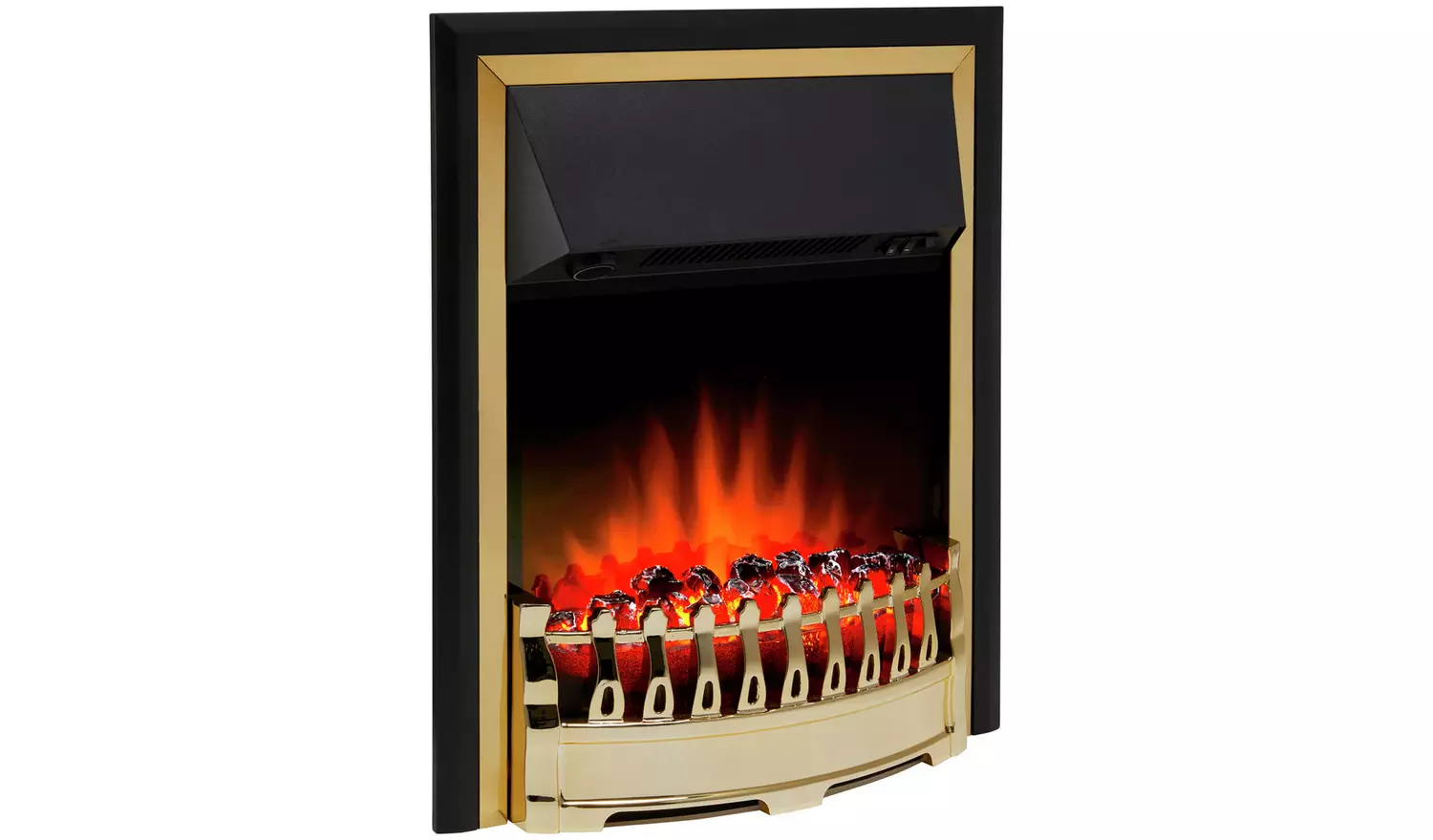Glen Crofton 2kW Classic Brass Inset Fire - Brass