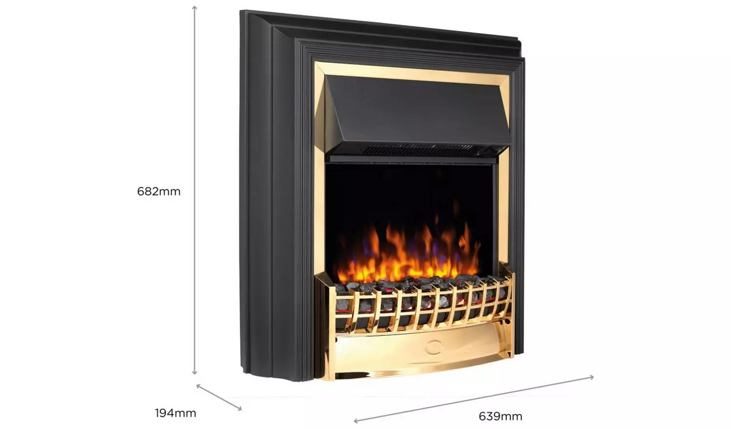 Dimplex Cheriton Deluxe 2kW Electric Freestanding Fire-Brass