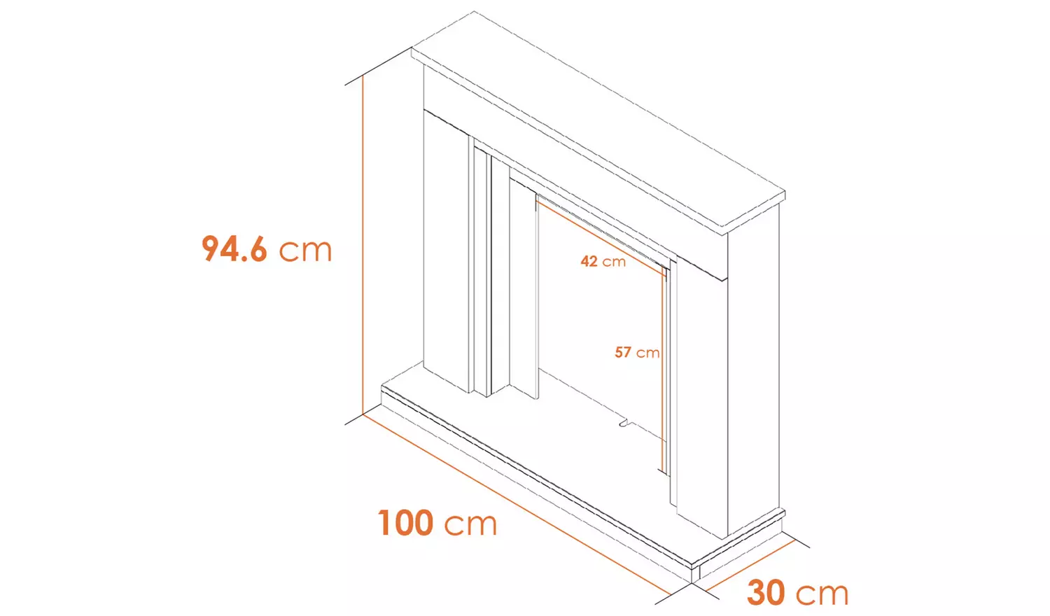 Adam Milan Electric Fire Suite - White and Grey