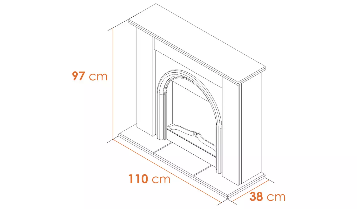 Adam Burlington Electric Fire Suite - Oak and Charcoal Grey