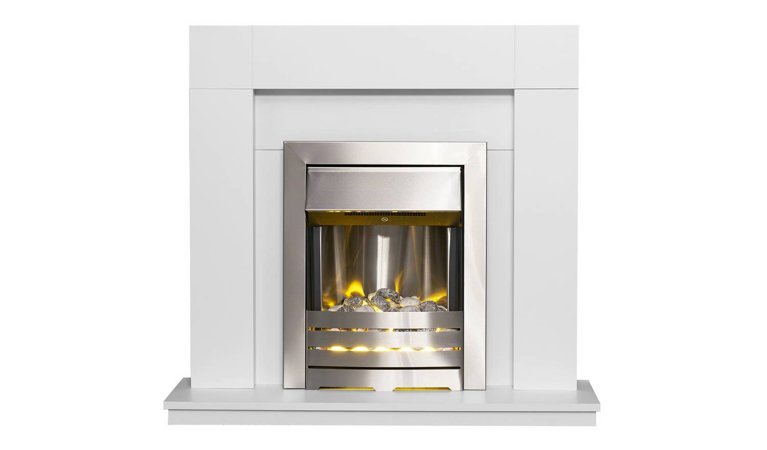 Adam Wyoming Electric Freestanding Fire Suite- White & Black